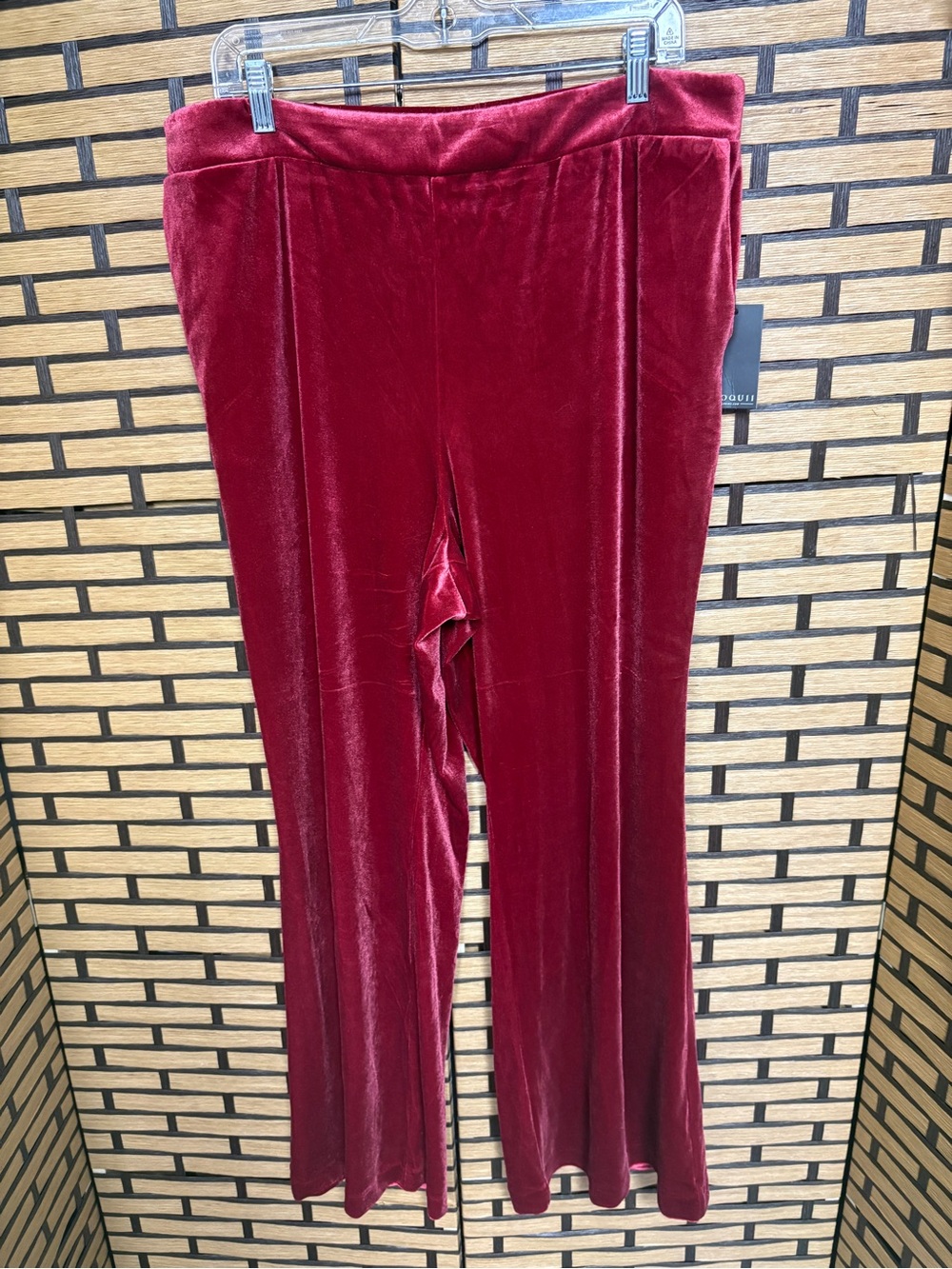 Eloquii Pink Vevlet Wide Leg Pants Size 14